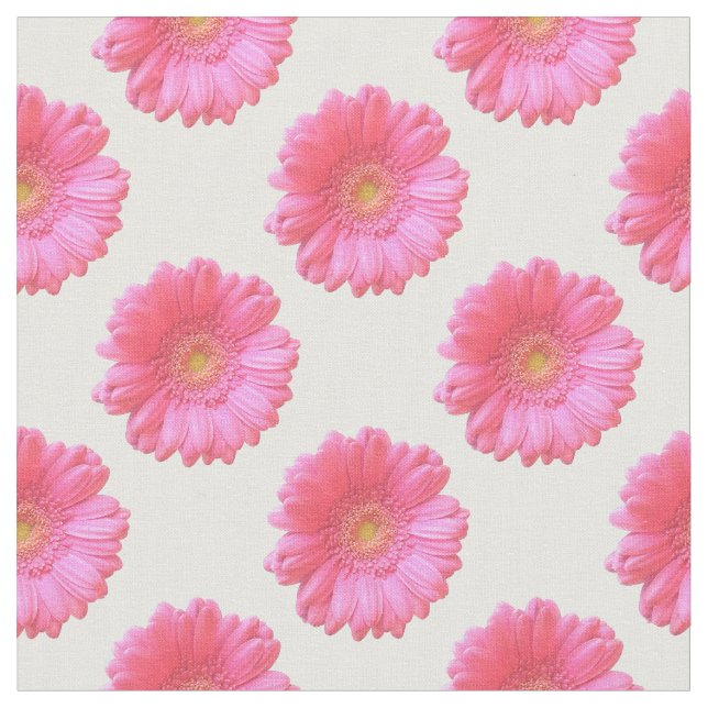 Pink gerbera daisy fabric (Close Up)