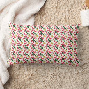 Pink Gerbera Daisy Floral Bouquet pattern Lumbar Pillow