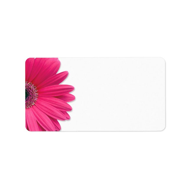 Pink Gerbera Daisy Flower Wedding Blank Address Label (Front)