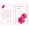 Pink Gerbera Daisy Flower Wedding Program