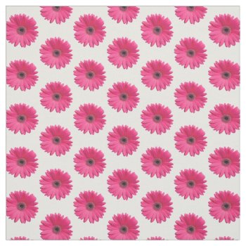 Pink Gerbera Daisy Gerber Daisy Flower Floral Fabric by wasootch at Zazzle