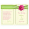 Pink Gerbera Daisy Green Ribbon Wedding Program