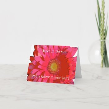 Pink Gerbera Daisy Greeting Card by WheatgrassDesigns at Zazzle