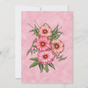 Pink Gerbera Daisy Invitation