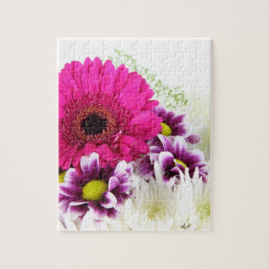Pink Gerbera Daisy Jigsaw Puzzle Zazzle