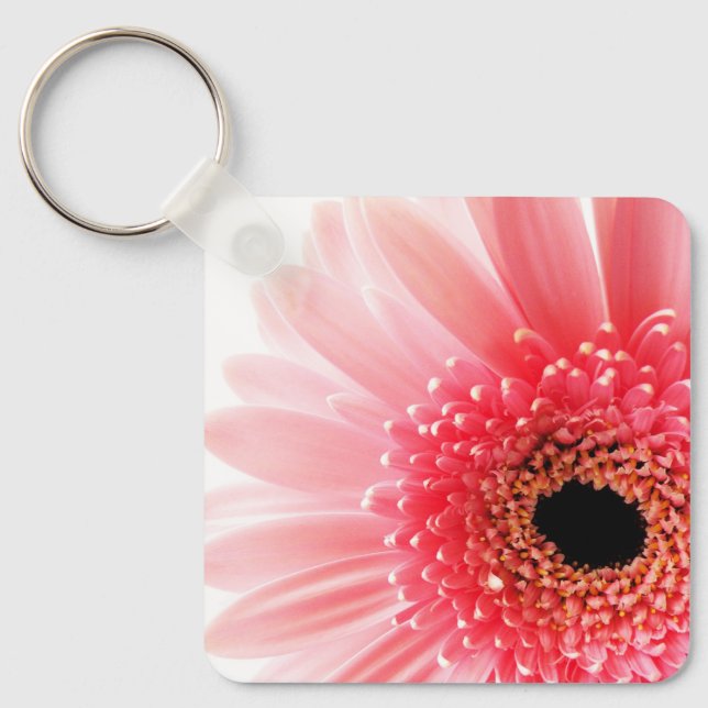 Pink Gerbera Daisy Keychain (Front)