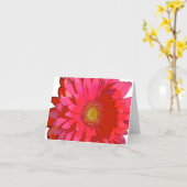 Pink Gerbera Daisy Note Card (Yellow Flower)