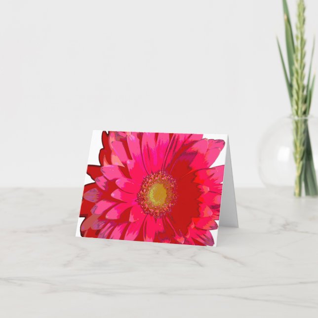 Pink Gerbera Daisy Note Card (Front)