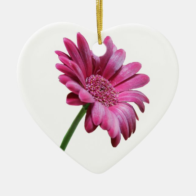 Pink Gerbera Daisy Ornament (Front)