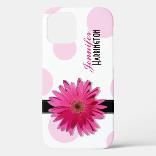 Pink Gerbera Daisy Polka Dot iPhone 5 Case