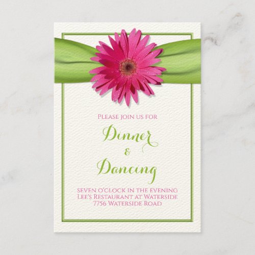 Pink Gerbera Daisy Reception Card Business Card Templates