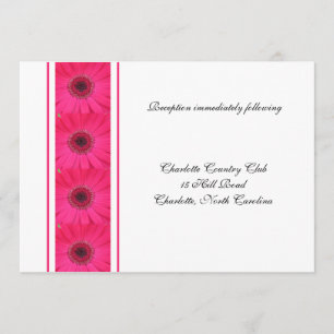 Pink Gerbera Daisy Reception Wedding Invitation