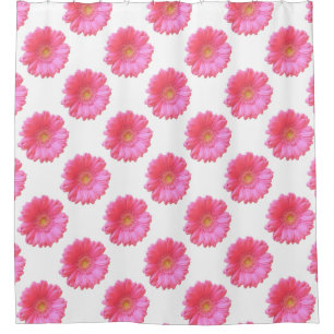 Pink gerbera daisy shower curtain