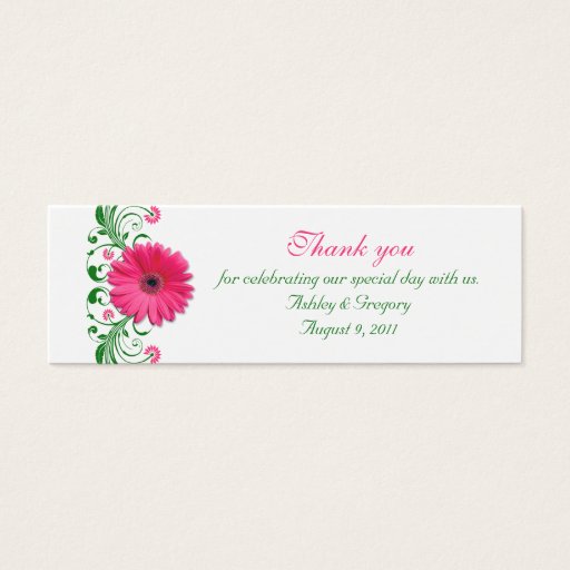 Customizable Pink Gerbera Daisy Special Occasion Favor Tags Business Card Templates