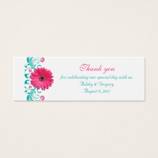 Customizable Pink Gerbera Daisy Special Occasion Favor Tags Business Cards