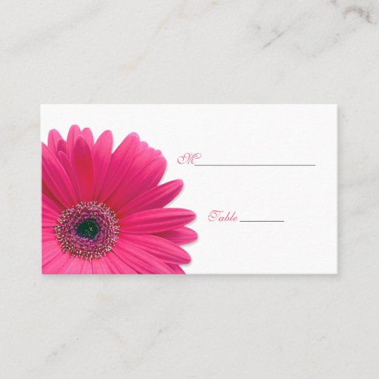 pink gerbera daisy special occasion place card zazzle com standard size for wedding place cards