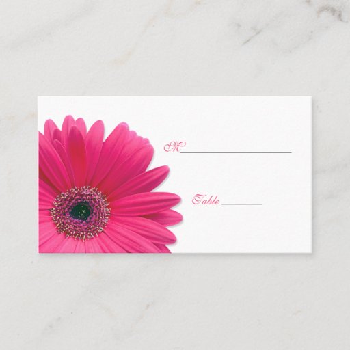 Customizable Pink Gerbera Daisy Special Occasion Place Card Business Cards