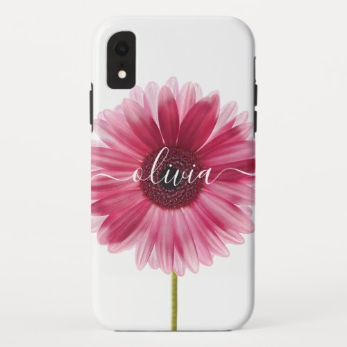 Pink Gerbera Daisy Tough Apple iPhone XR Case