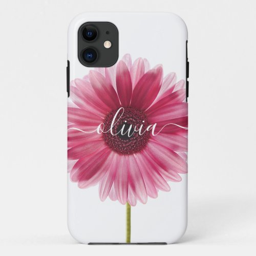 Pink Gerbera Daisy Tough iPhone 11121314 Cases