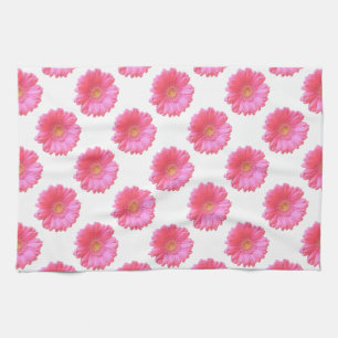 Pink gerbera daisy towel