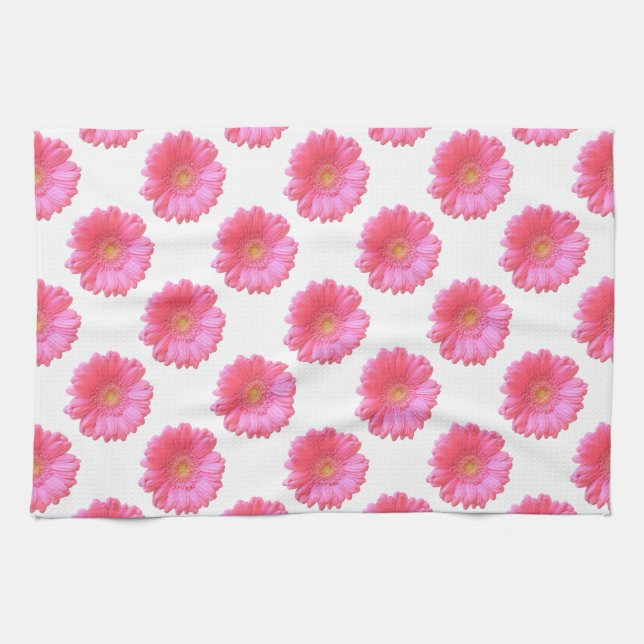 Pink gerbera daisy towel (Horizontal)
