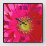 Pink Gerbera Daisy Wall Clock at Zazzle
