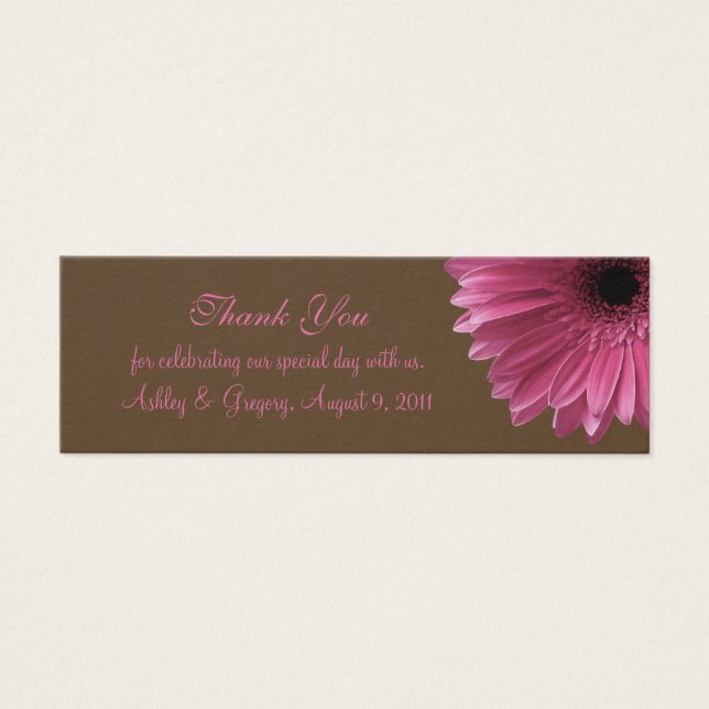 Pink Gerbera Daisy Wedding Favor Tag (Front)