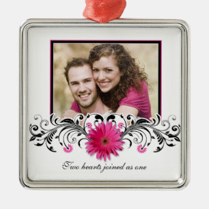 Pink Gerbera Daisy Wedding Love Favor Ornament