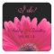 Pink Gerbera Daisy Wedding Sticker Envelope Seal