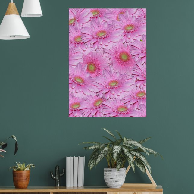 Pink Gerbera Flower Clusters,  Poster (Living Room 1)