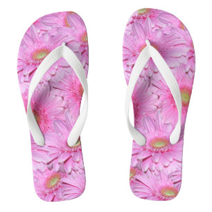 Pink Gerbera Flowers, Thongs Flip Flops
