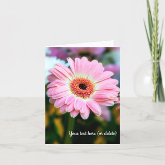 Pink Gerbera Folded Greeting Card