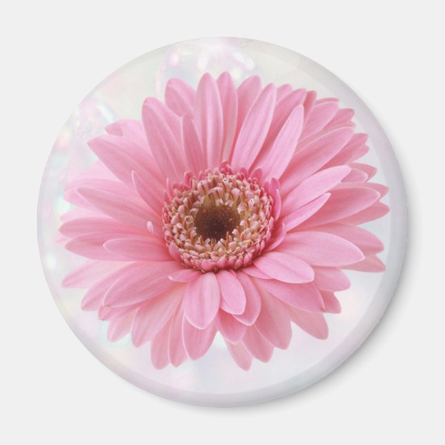 Pink Gerbera fridge Magnet (Front)