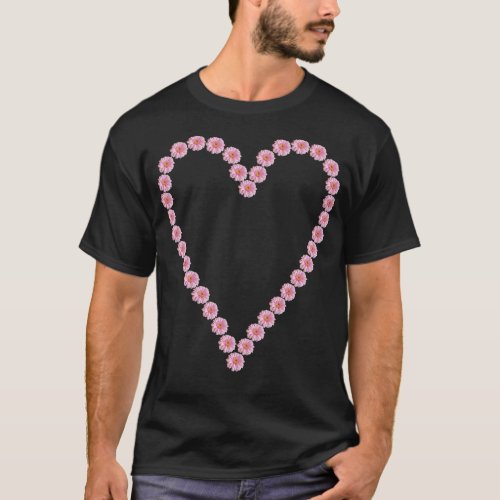 Pink Gerbera Heart T_Shirt