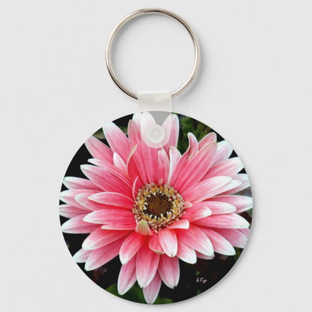 Pink Gerbera Keychain (Front)
