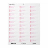 Pink Gerbera on White Return Address Label (Full Sheet)