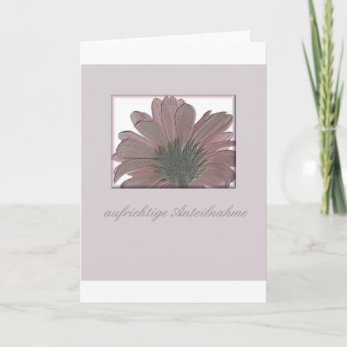 pink gerbera sympathy card german