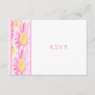 Pink Gerberas on White Reply Card II