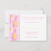 Pink Gerberas on White Reply Card II (Back)
