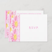 Pink Gerberas on White Reply Card II (Front/Back)
