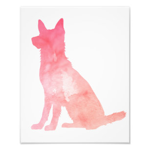 Pink German Shepherd Dog Art Photo Print