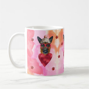 Pink German Shepherd Valentine's Day Gift Dog Coffee Mug