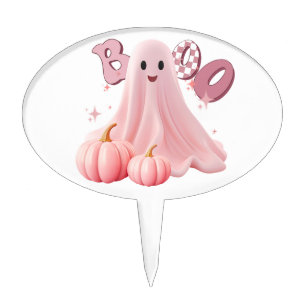 Pink Ghost Boo Cake Topper