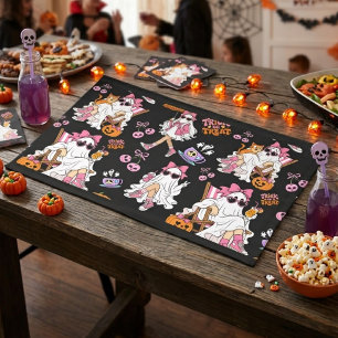 Pink Ghost Girl Halloween Cute Spooky Cloth Placemat