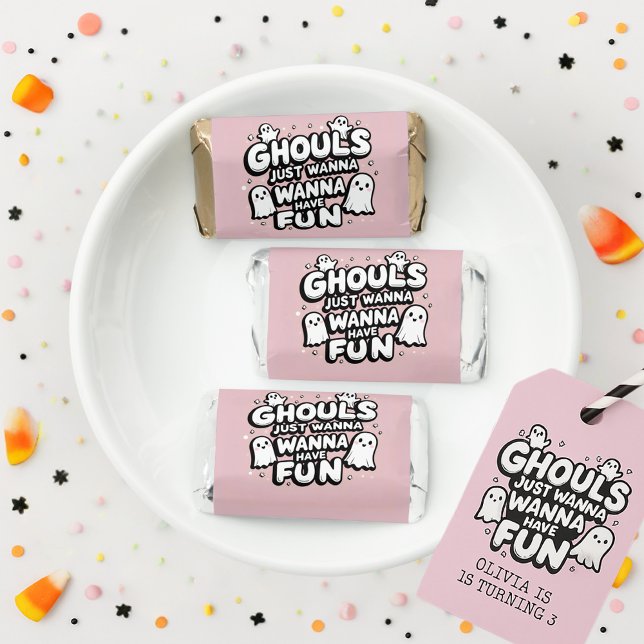 Pink Ghost Halloween Birthday Hershey's Miniatures (Creator Uploaded)