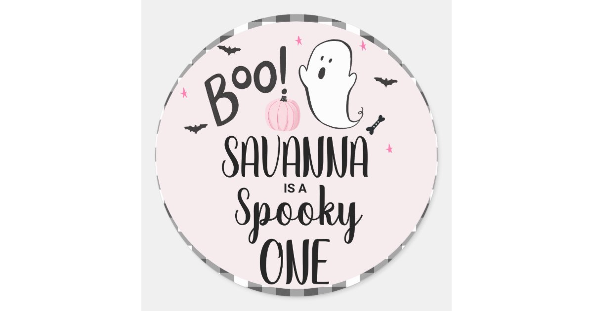Pink Ghost Halloween Birthday Party Classic Round Sticker | Zazzle