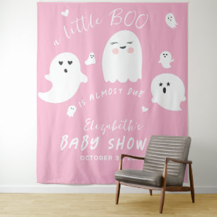 Pink Ghost Halloween Girl Baby Shower Tapestry