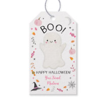 Pink Ghost Halloween Treat Gift Tags