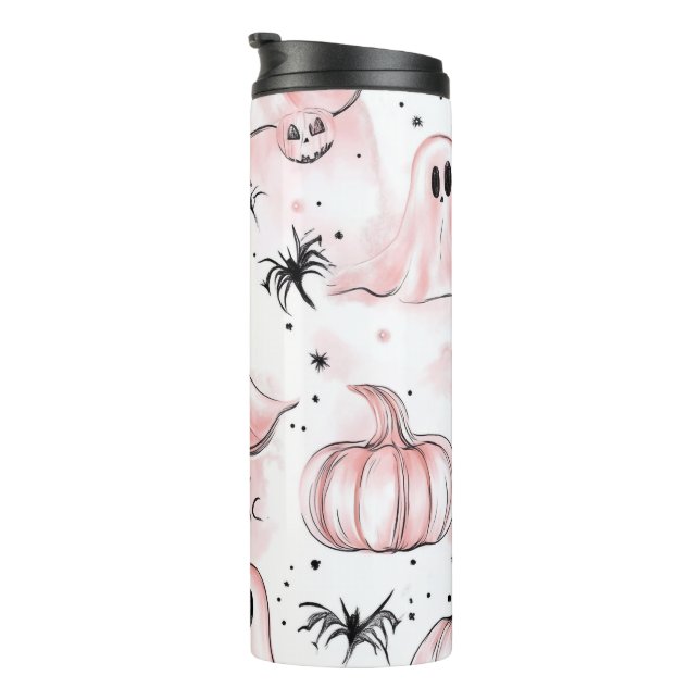 Pink Ghost Halloween Tumbler (Rotated Right)