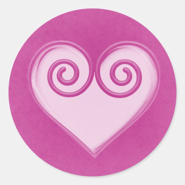 Pink Ghost Heart Sticker (Front)